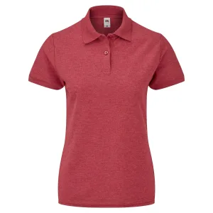 Fruit Of The Loom Vrouwen Dames-Fit 65/35 Poloshirt Korte Mouwen (Heather Rood)