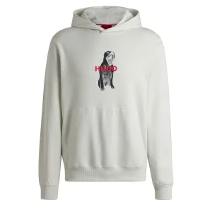 Hugo Dartchon Animal Graphic Hoodie voor heren in Naturel