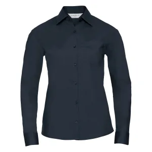 Russell Collectie Dames / Dames Lange Mouwen Shirt (Franse marine)