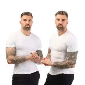 Heren Calvin Klein 2-pack Essential Crew T-shirts in Wit