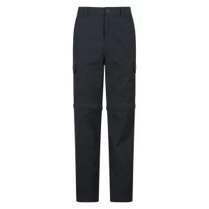 Mountain Warehouse Heren Delta Stretch Zip-Off Regular Cargo Broek (Zwart)