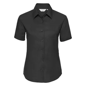 Russell Collectie Dames/Dames Korte Mouw Easy Care Oxford Shirt (Zwart)