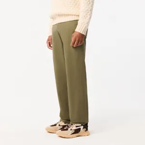 Heren Lacoste Straight Fit katoenen keperstof broek in Khaki