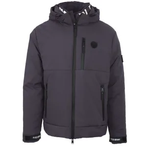 Plein Sport Padded Large Branded Logo Grey Jacket