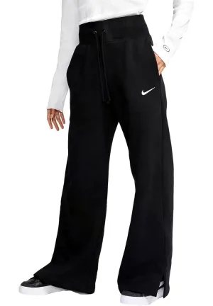 Nike Dames Phoenix Fleece Joggers met wijde pijpen in zwart