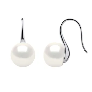 Oorbellen Hooks zoetwaterparels 9-10 mm Buttons White 925