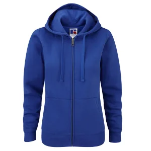 Russell Dames Premium Authentieke Hoodie met rits (3-laagse stof) (Helder Koninklijk)