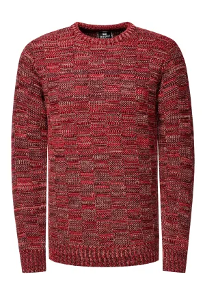 Contrasterende grove trui met ronde hals