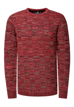 Contrasterende grove trui met ronde hals