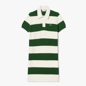 Dames Lacoste French Made Polokraag Jurk in Crème