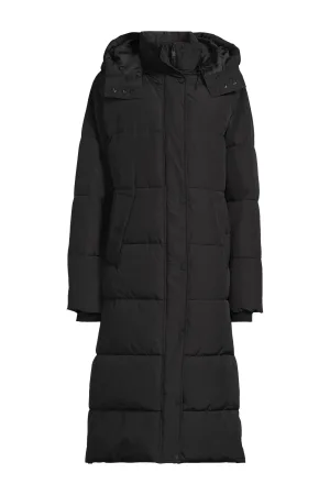 anytime lange gewatteerde jas zwart