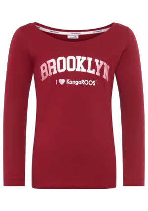 KangaROOS Shirt met lange mouwen Shirt met BROOKLYN print