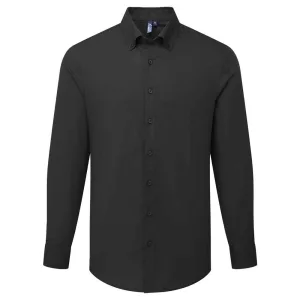 Premier Heren Supreme Oxford Formeel Overhemd Met Lange Mouwen (Zwart)