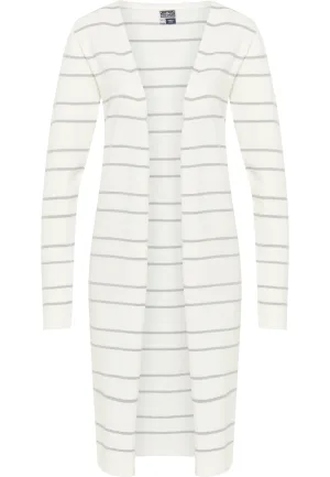 Dreimaster Vest Dames Wol wit grijs gemêleerd