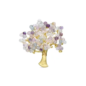 Luxenter broche met fluoriet afgewerkt in 18K geel goud – Sereli