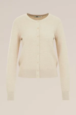 WE Fashion – Dames gebreid vest met structuur – Regular fit – Beige – Biologisch katoen –