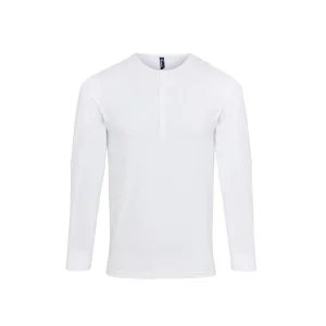 Premier Heren Long John Roll Sleeve T-shirt (Wit)