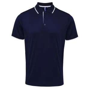 Premier Herencontrast Coolchecker Polo Shirt (Marine / Wit)