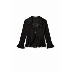 Damesblouse met lange mouwen en ruches Desigual