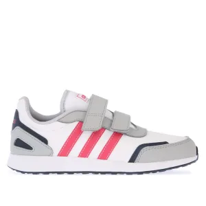Girl’s adidas Childrens VS Switch Trainers in White pink