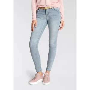 Tamaris Skinny fit jeans smalle broekpasvorm, normale taille, 5-pocket-vorm, used-wassing