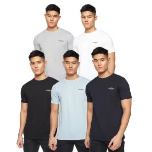 Men’s Crosshatch 7 Pack of Shivron T-Shirts in Multi colour