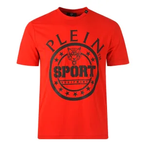 Philipp Plein Sport Circle Logo Red T-Shirt