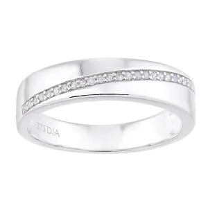 9 ct witgoud met 0,08 ct diamanten eeuwigheidsring