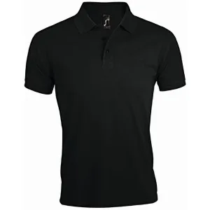 SOLS Heren Prime Pique Poloshirt met korte mouwen (Zwart)