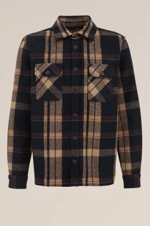 WE Fashion – Heren Regular fit overshirt met ruit – Regular fit – Donkerblauw –