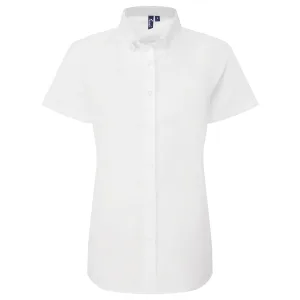 Premier Dames/Dames Supreme Oxford Formeel Overhemd Met Korte Mouwen (Wit)