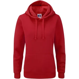 Russell Dames Premium Authentieke Hoodie (3-Lagen Stof) (Klassiek rood)