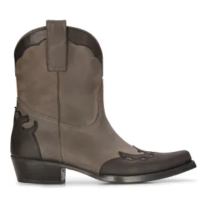 Leren westernlaarzen voor heren Zwart Cubaanse Cowboy Winklepickers Klassiek Puntig