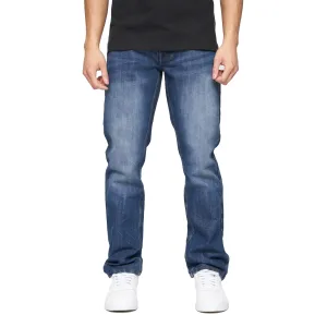 Crosshatch Heren New Techno Denim Jeans met reliëf (Stone Wash)
