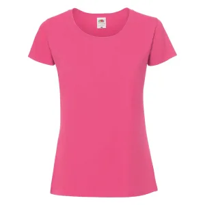 Fruit Of The Loom Vrouwen / Dames Fit Ringgesponnen Premium Tshirt (Fuchsia)