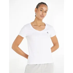 Calvin Klein Shirt met V-hals CK EMBROIDERY STRETCH V-NECK met klein calvin klein-logoborduursel op borsthoogte (1-delig)