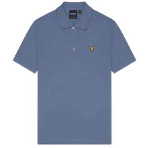 Mistblauw poloshirt met Lyle & Scott-logo op de borst