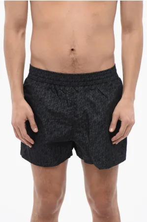 Zwemshort met logoprint in zwart