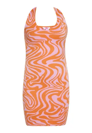 Mymo Jurk Dames roze oranje