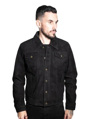 Heren geit suède truckerjack-Taraz