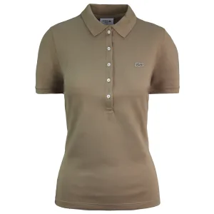 Lacoste Slim Fit Korte Mouw Bruin Dames Poloshirt PF7845 VDW