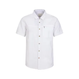 Mountain Warehouse Heren Kokosnoot Slub Overhemd met Korte Mouwen (Wit)