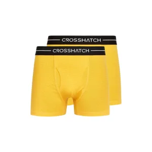 Crosshatch Heren Hexter Boxershorts (Set van 2) (Geel)