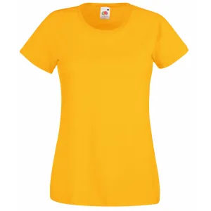 Fruit of the Loom Dames/vrouwen Lady-Fit Valueweight Short Sleeve T-Shirt (Pak van 5) (Zonnebloem)