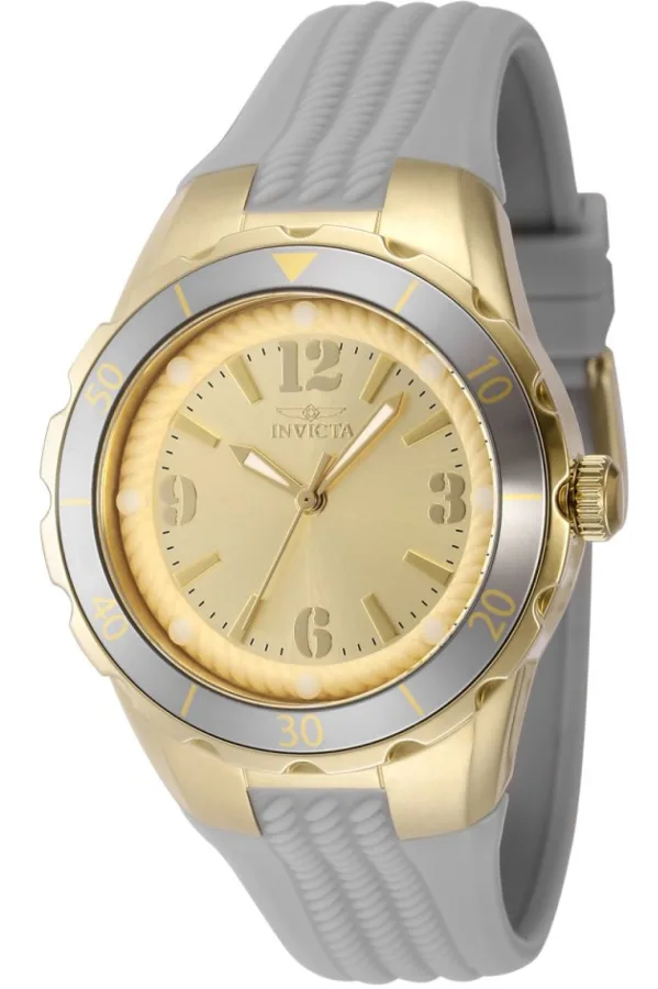 Invicta Angel 48850 Dames Horloge – Quartz Uurwerk – Roestvrij Staal met gouden Wijzerplaat – 38mm