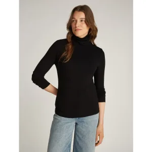 Tommy Hilfiger Shirt met lange mouwen SLIM 5X2 RIB ROLL-NK LS in een geribde structuur