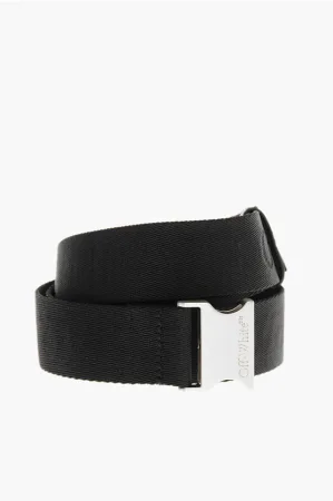 Tape riem met logo in letters 35mm in zwart
