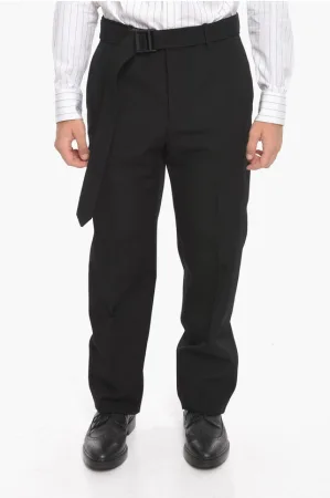 SEIZOENSGEBONDEN Broek met Gesp en DROGE Wollen Broek in Zwart