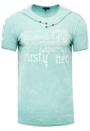 T-shirt met voorbedrukte tekst