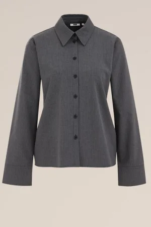 WE Fashion – Dames Blouse met dessin – Boxy Fit – Grijs –